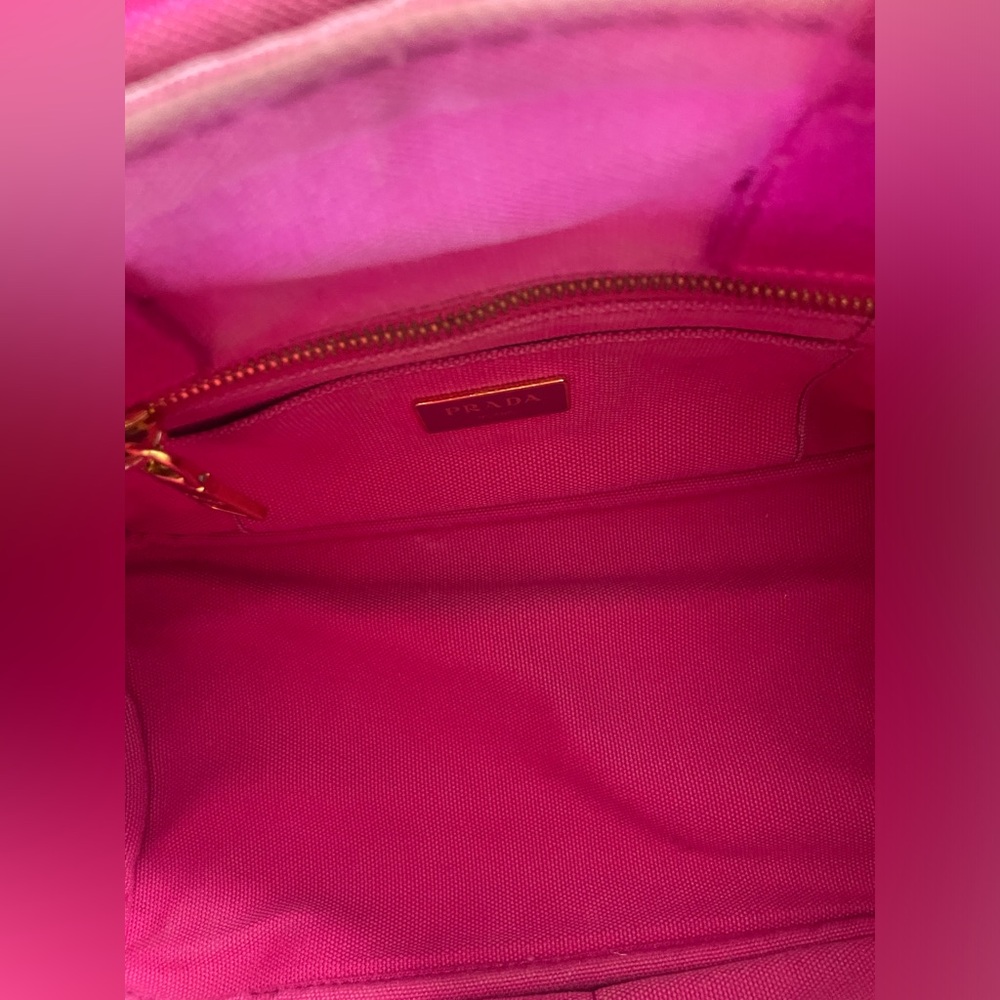 Prada pink canapa tote with strap - Picture 11 of 11